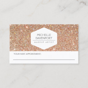 ELEGANT WHITE EMBLEM COPPER GLITTER MÖTE TIDSBESTÄLLNING KORT