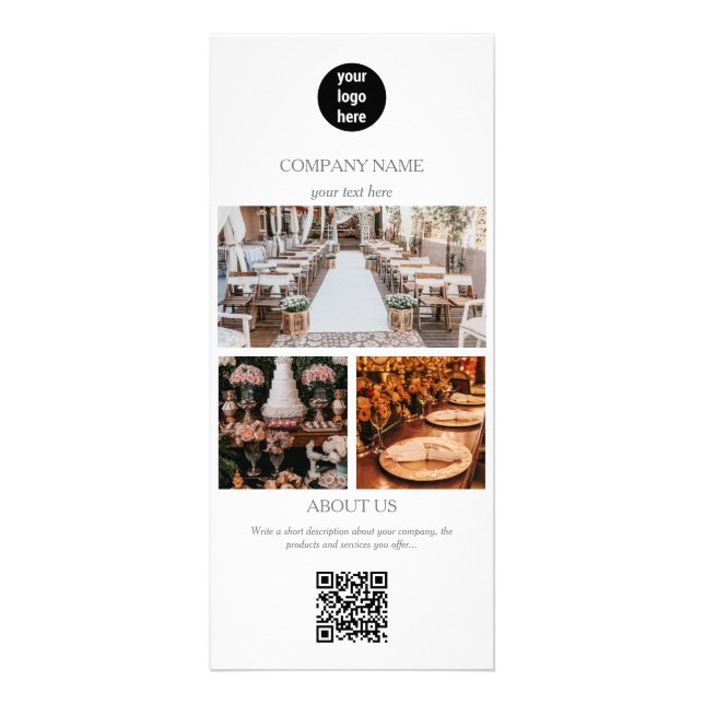 Elegant White Event Planering Business 3 Foton Reklamkort (Framsidan)