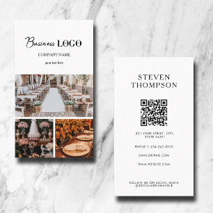 Elegant White Event Planering Business 3 Foton Visitkort