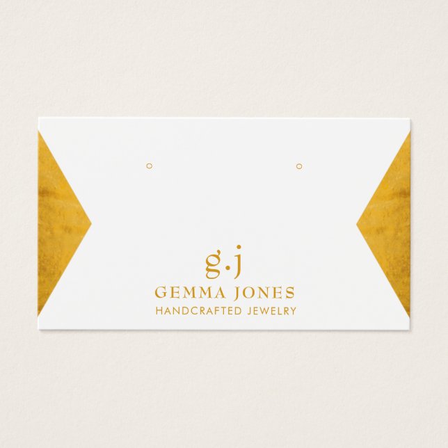 Elegant White Faux Foil Jewelry Visning Cards Visitkort (Framsidan)