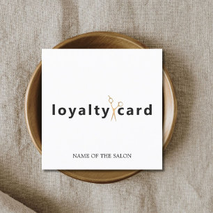 Elegant White Faux Guld Sissor Loyalty Card Lojalitetskort