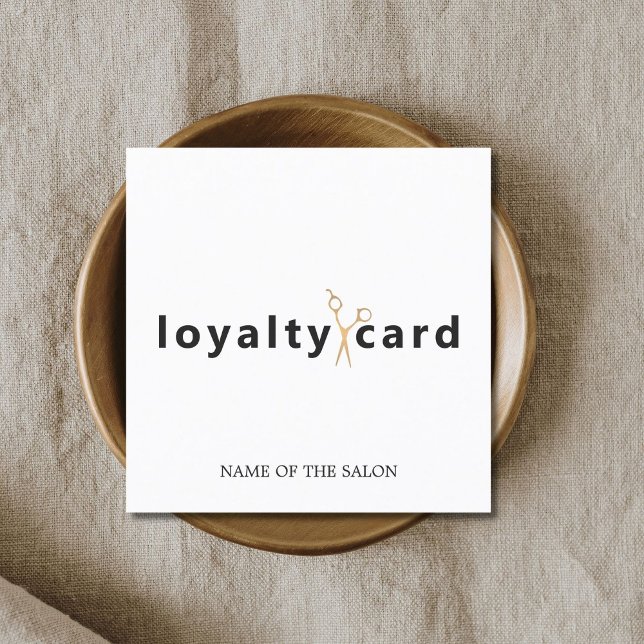 Elegant White Faux Guld Sissor Loyalty Card Lojalitetskort (Skapare uppladdad)