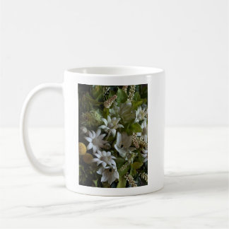 Elegant White Flannel Flower Minimalist Botanical Kaffemugg