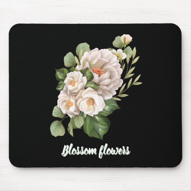 Elegant white floral bouquet with green leaves musmatta (Framsidan)