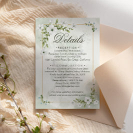 Elegant White Floral Wedding Details Card Tilläggskort