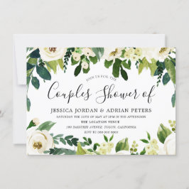 Elegant White Flowers Benice Par Shower Inbjudningar