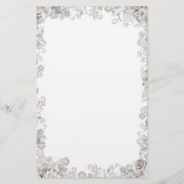 Elegant White Flowers Brevpapper