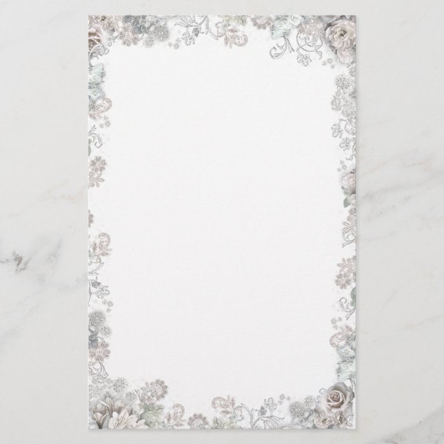 Elegant White Flowers Brevpapper (Framsida)