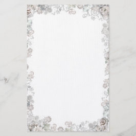 Elegant White Flowers Brevpapper