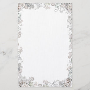 Elegant White Flowers Brevpapper