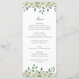 Elegant White Flowers Greenery Baptism Meny
