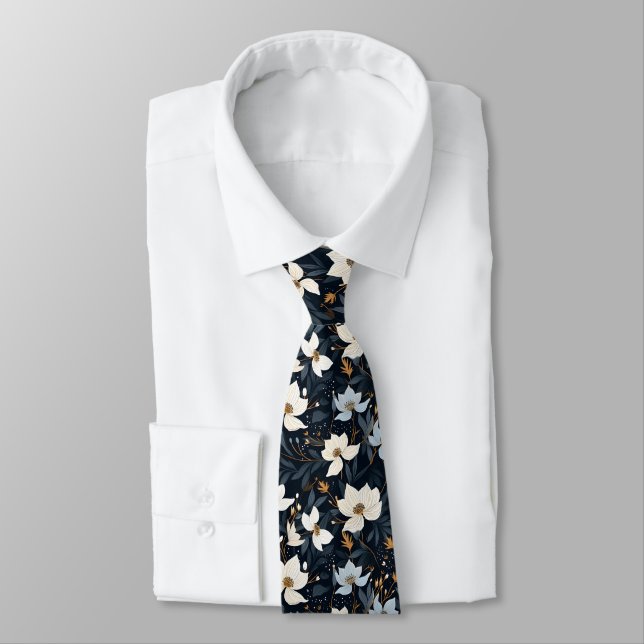 Elegant White Flowers Mönster Slips (Bunden)