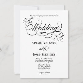 Elegant White Formal Wedding Invitation Inbjudningar