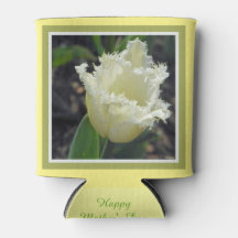 Elegant White Frayed Tulip med Gräns Design