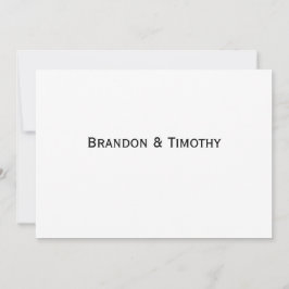 Elegant White Gay Wedding RSVP Card Inbjudningar