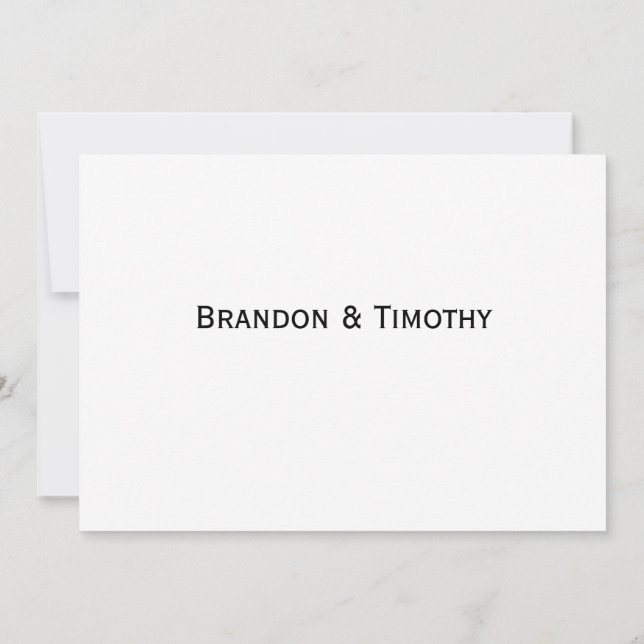 Elegant White Gay Wedding RSVP Card Inbjudningar (Baksida)