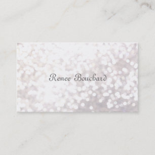 Elegant White Glitter Bokeh-händelseregistrering Visitkort