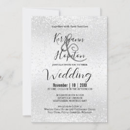 Elegant White Glitter Inbjudningar