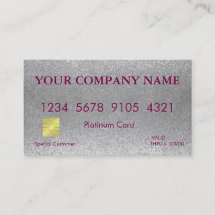 Elegant White Glitter Kredit Card Visitkort