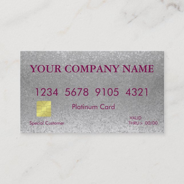 Elegant White Glitter Kredit Card Visitkort (Framsida)