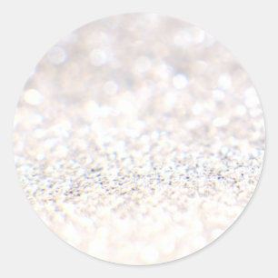 Elegant White Glitter Runt Klistermärke