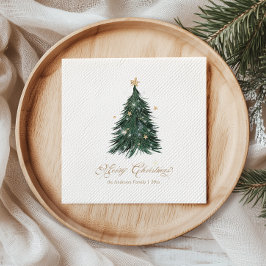 Elegant White Gold Christmas tree Pappersservett