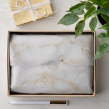 Elegant White & Gold Marble Tissue Paper
