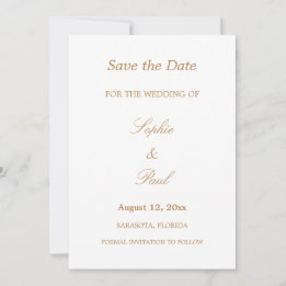 Elegant White Golden Beige Spara datum Datumet
