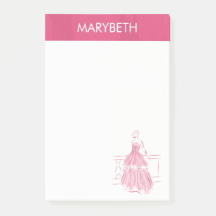Elegant White Gown Personlig Post-it Notes Block