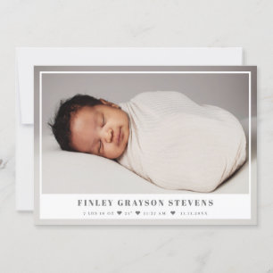 Elegant White Grått Baby fotomeddelande Meddelande