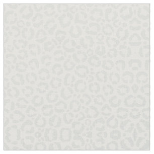 Elegant White Grått Leopard Cheetah Animal Print Tyg