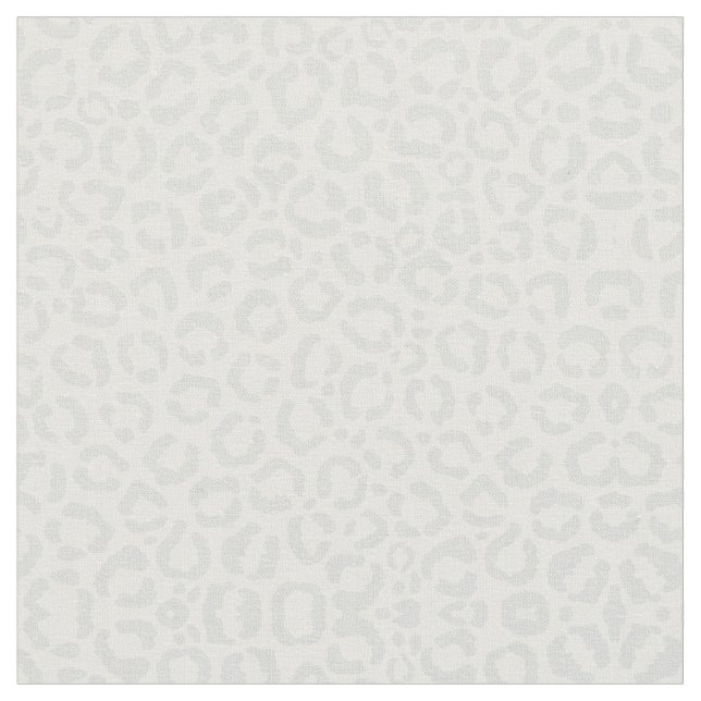 Elegant White Grått Leopard Cheetah Animal Print Tyg (Närbild)