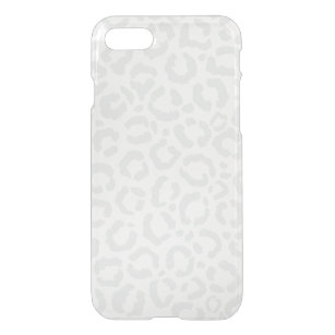 Elegant White Grått Leopard Cheetah Animal Print iPhone 7 Skal