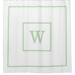 Elegant White &Green Initial Monogram