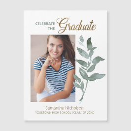 Elegant White Grönt Löv Studenten Photo