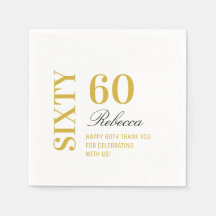 Elegant White & Guld 60 Födelsedagsfest Cocktail