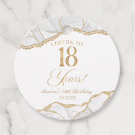 Elegant White Guld Agate 18:e Födelsedagsfesten Gåvor Etiketter