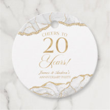 Elegant White Guld Agate 20-årsdagen Party