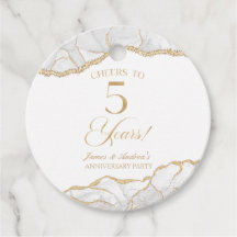 Elegant White Guld Agate 5-årsdagen Party