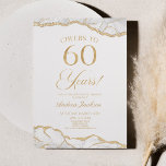 Elegant White Guld Agate 60:e Födelsedagsfesten Inbjudningar<br><div class="desc">Det här är en Elegant White Guld Agate 60:e Födelsedagsfest inbjudan!</div>
