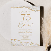 Elegant White Guld Agate 75:e Födelsedagsfest