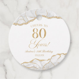 Elegant White Guld Agate 80:e Födelsedagsfesten Gåvor Etiketter