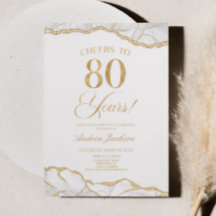 Elegant White Guld Agate 80:e Födelsedagsfesten