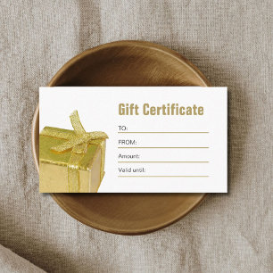 Elegant White Guld Beauty Gift Certificate Rabattkort