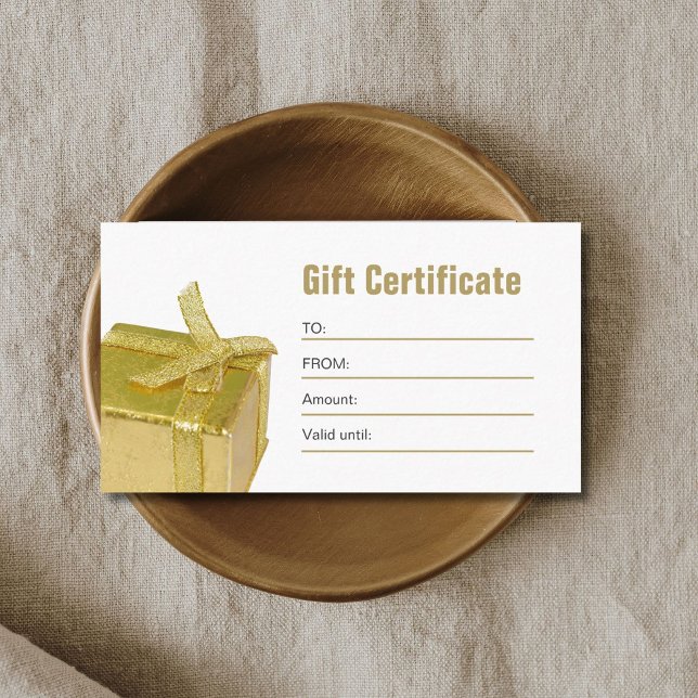 Elegant White Guld Beauty Gift Certificate Rabattkort (Skapare uppladdad)