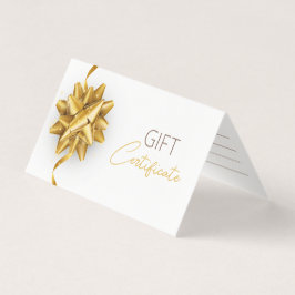 Elegant White Guld Bow Classy Luminous Gift Card Kort