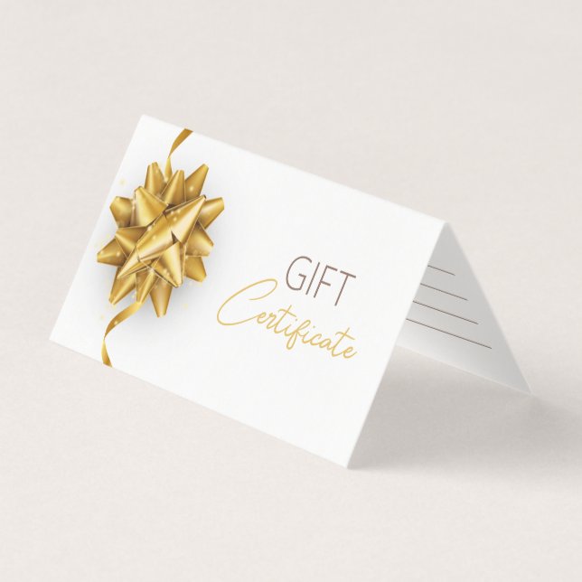 Elegant White Guld Bow Classy Luminous Gift Card Kort (Framsida)