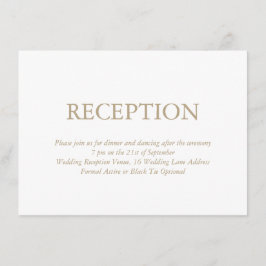 Elegant White Guld bröllopsmottagning Tilläggskort