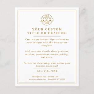 Elegant White & Guld Business Logotyp Promocing Flygblad