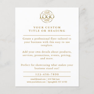 Elegant White & Guld Business Logotyp Promocing Flygblad